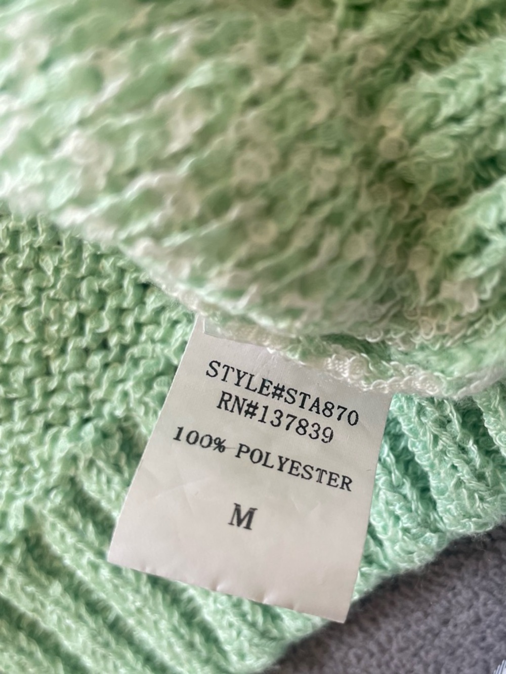 Altar’d State Cropped Sweater Womens Medium Green White Checkered Knit Pullover - Picture 9 of 9